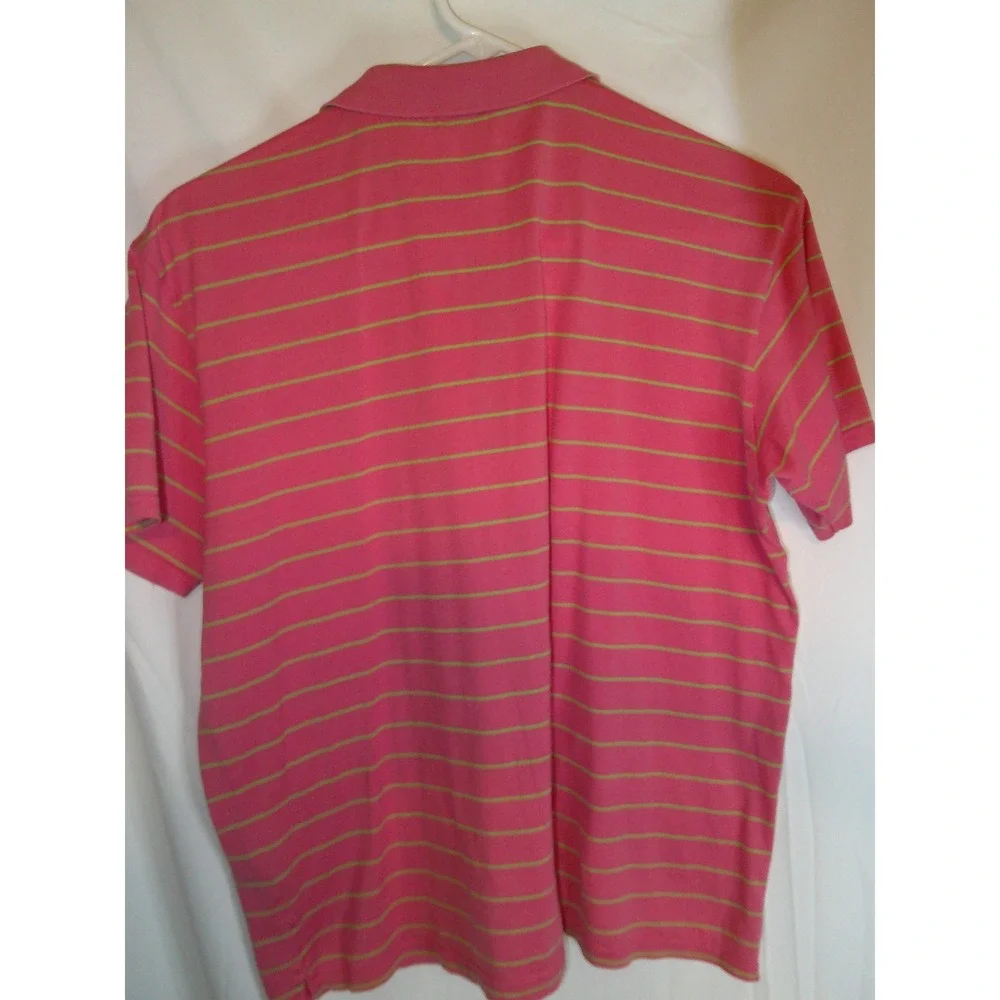 Ralph Lauren‎ Sport Polo Shirt Striped Pink Green Short Sleeve Kids Size L